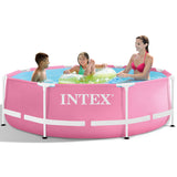 Piscine de cadre en métal rose Intex 244 x 76 cm avec pompe filtrante