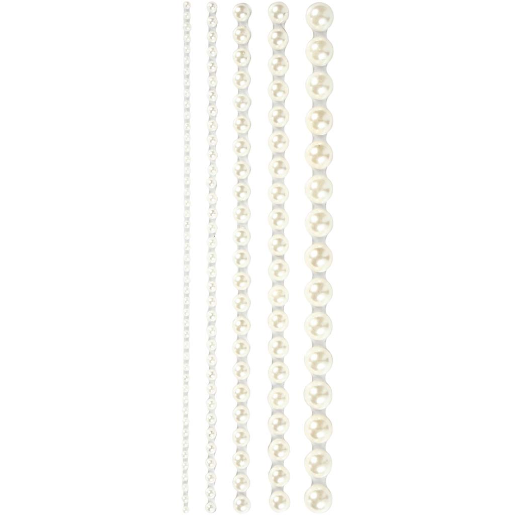Creativ Company half-pearls white 2-8mm, 140pcs.
