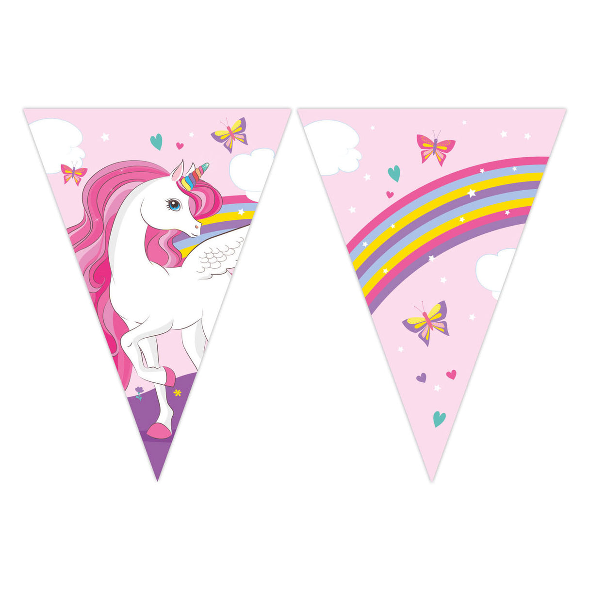 Papierflagglinie FSC Unicorn Regenbogenfarben, 3mtr.