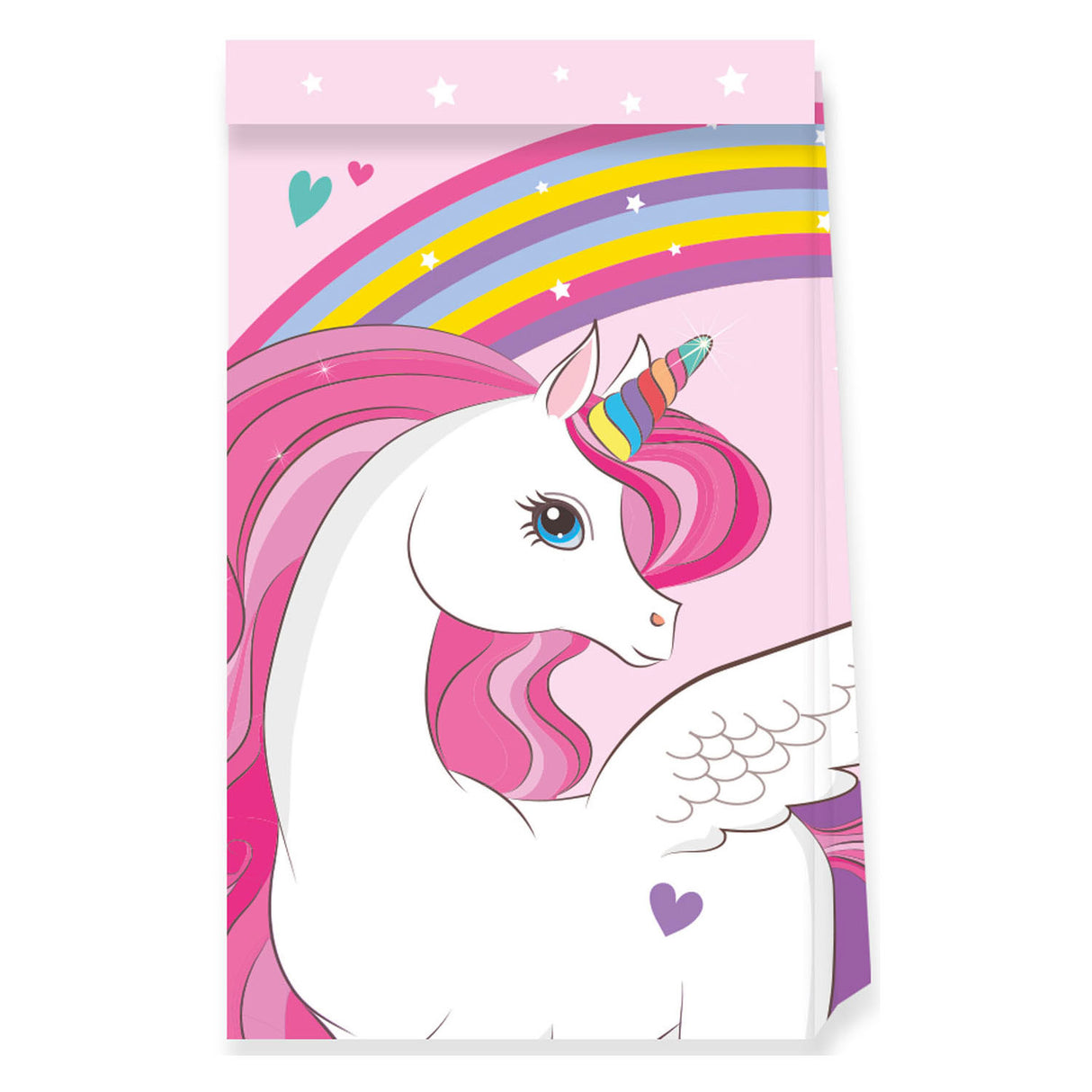 Globos Paper Party Bags FSC Unicorn Rainbow Colors, 4st.