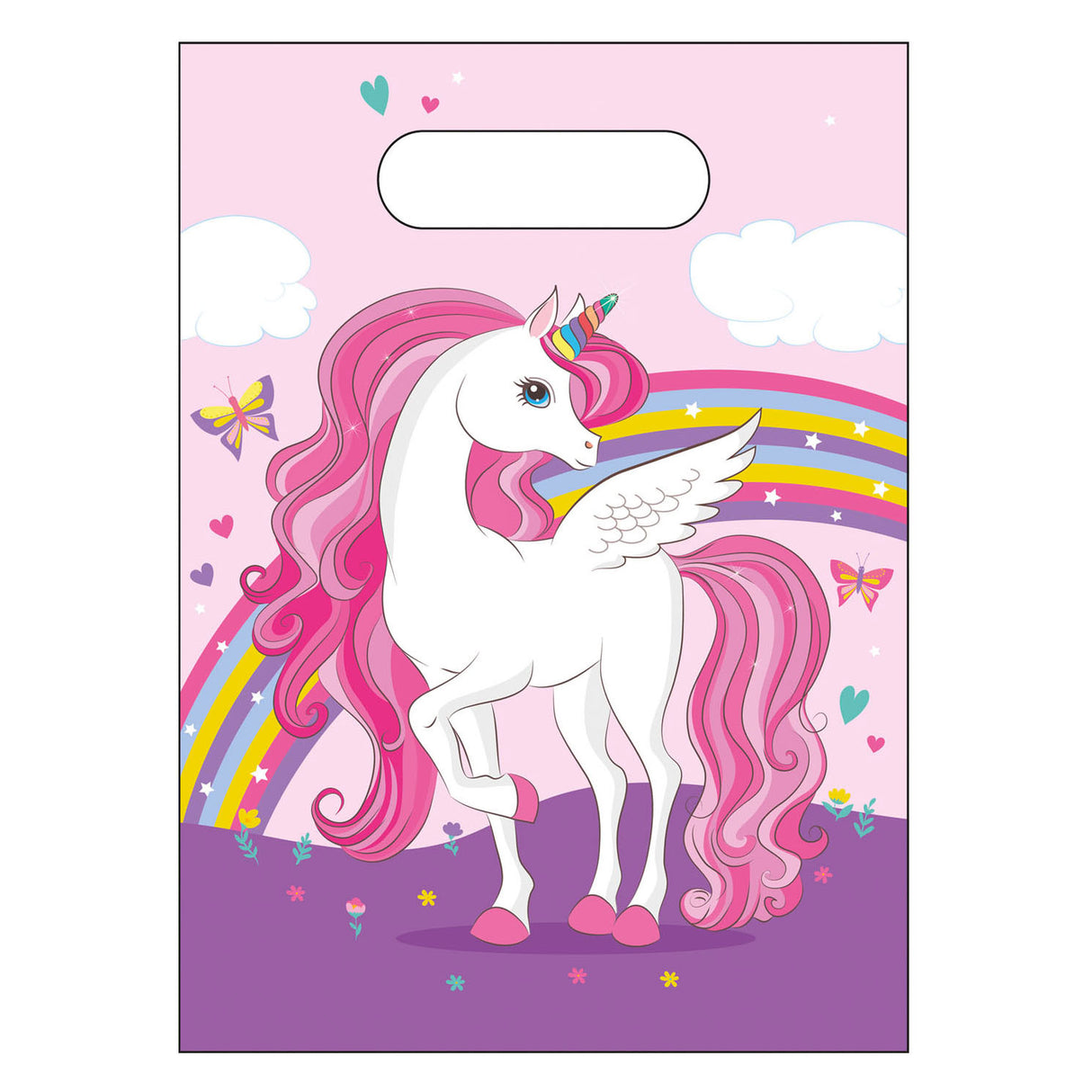 Globos Party Bags Unicorn Rainbow Colours, 6st.