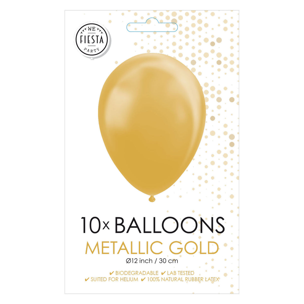 Globos Balloons Metallic Gold 30cm, 10t.