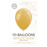 Globos Balloons Metallic Gold 30cm, 10t.