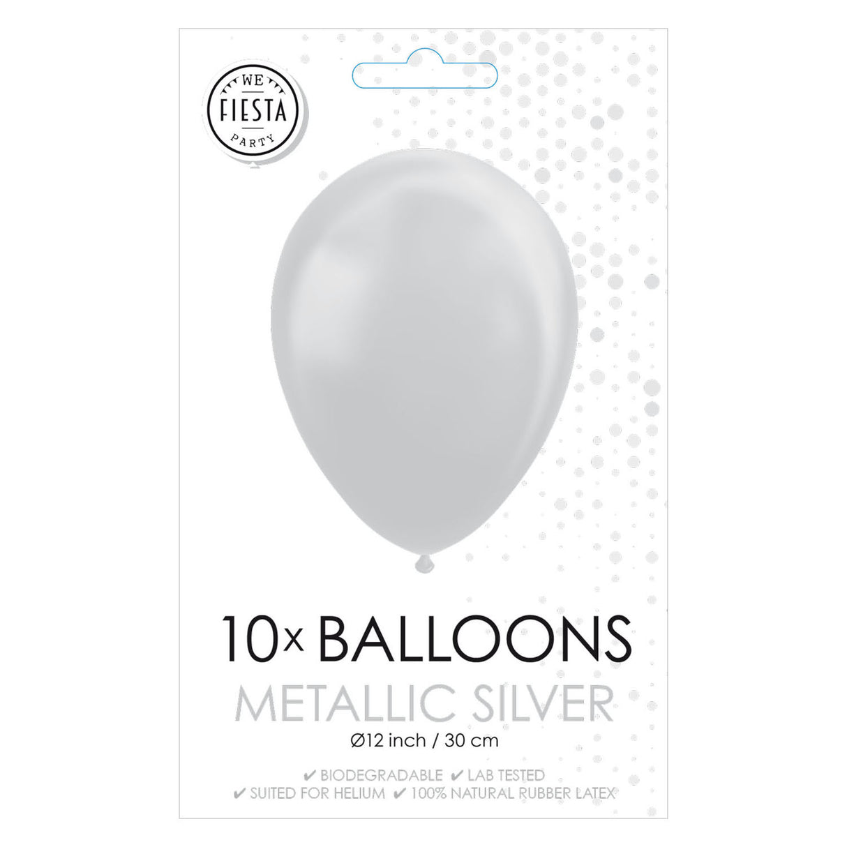 Globos balloons metallic silver 30cm, 10st.