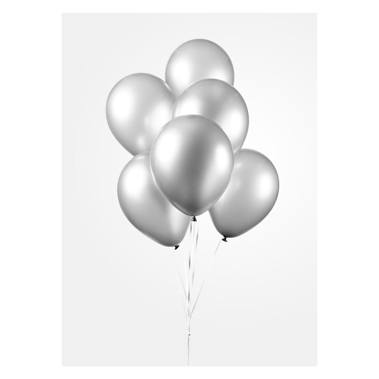 Globos Balloons Metallic Silver 30 cm, 10 ..