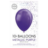 Globos balony metaliczne purpurowe 30 cm, 10st.