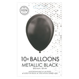 Globos balloons metallic black 30cm, 10 pcs.