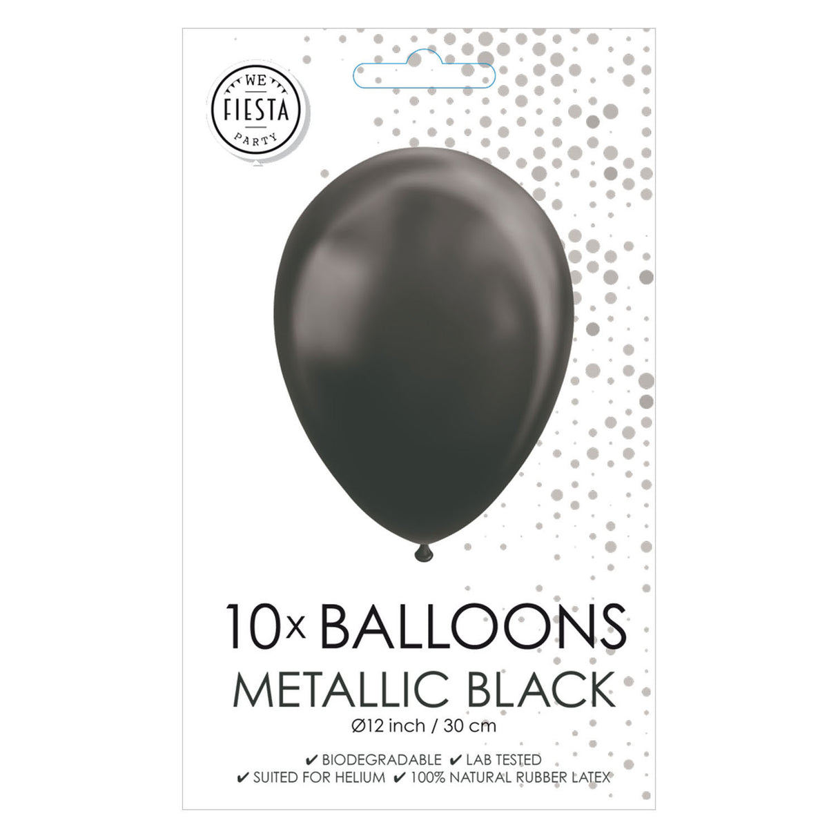 Globos Balloons Metallic Black 30 cm, 10e.