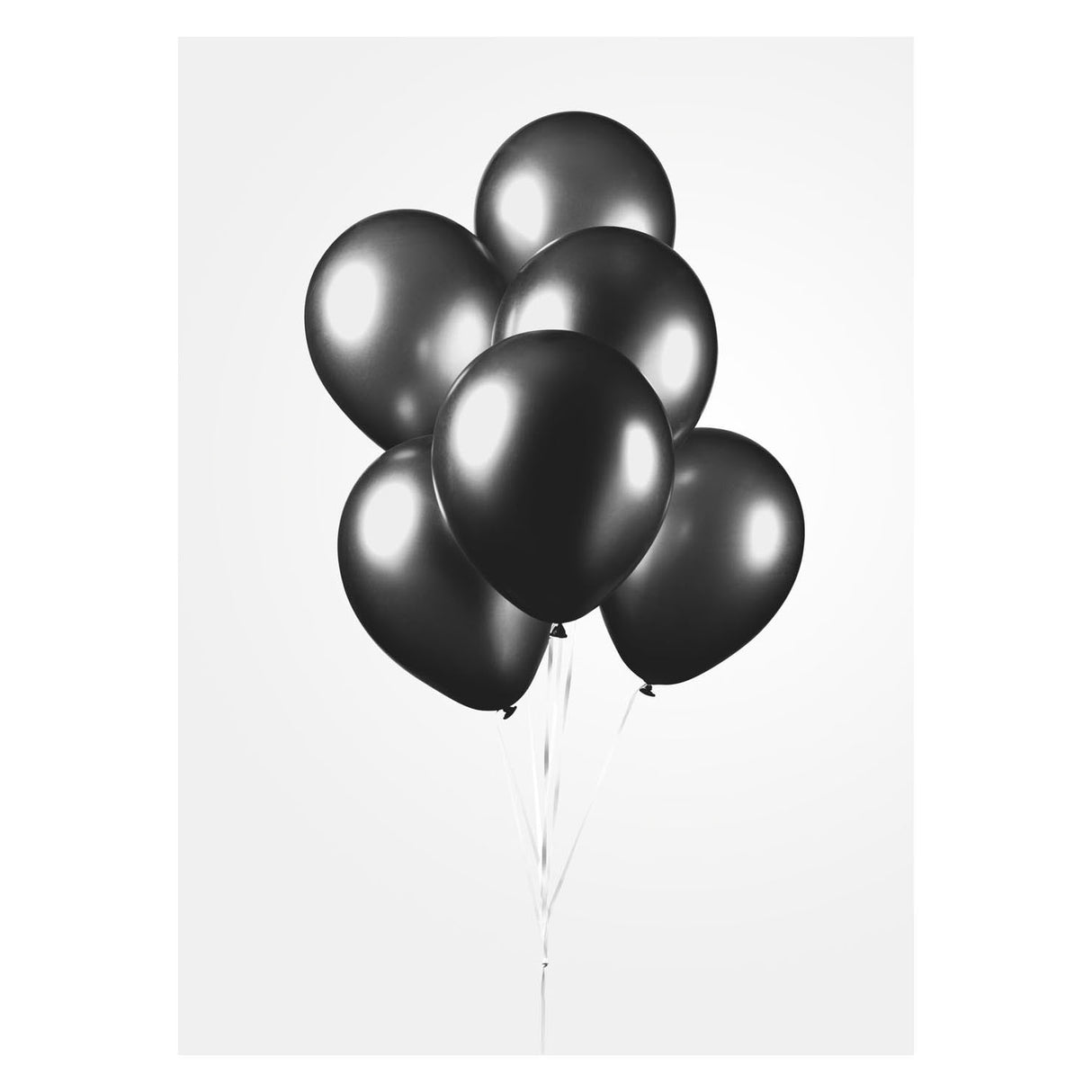 Globos Balloons Metallic Black 30 cm, 10e.