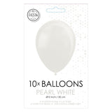 Globos Balloons Pearl White 30cm, 10e.