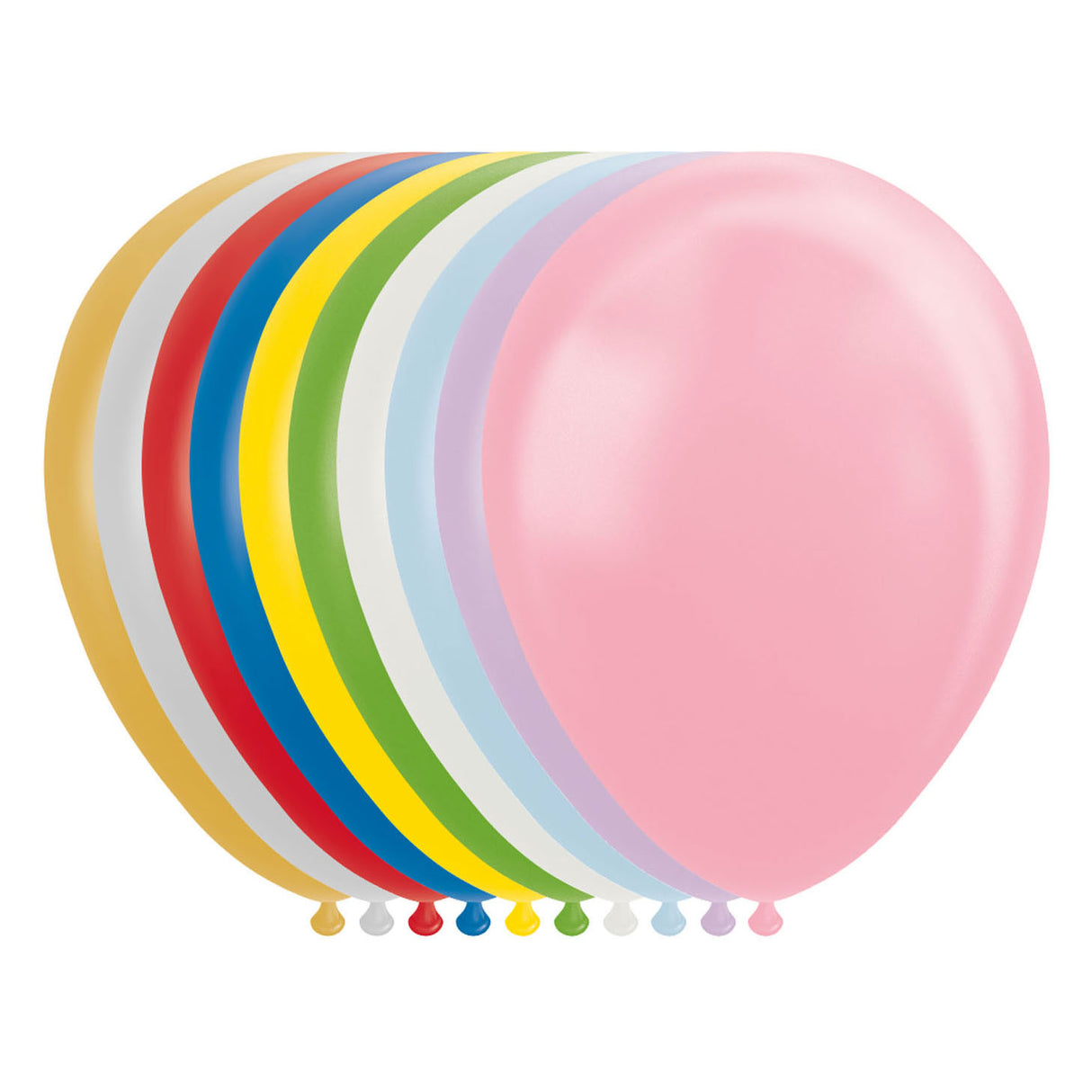 Ballonen metallesch Pearl Mix Faarwen 30cm, 10st.