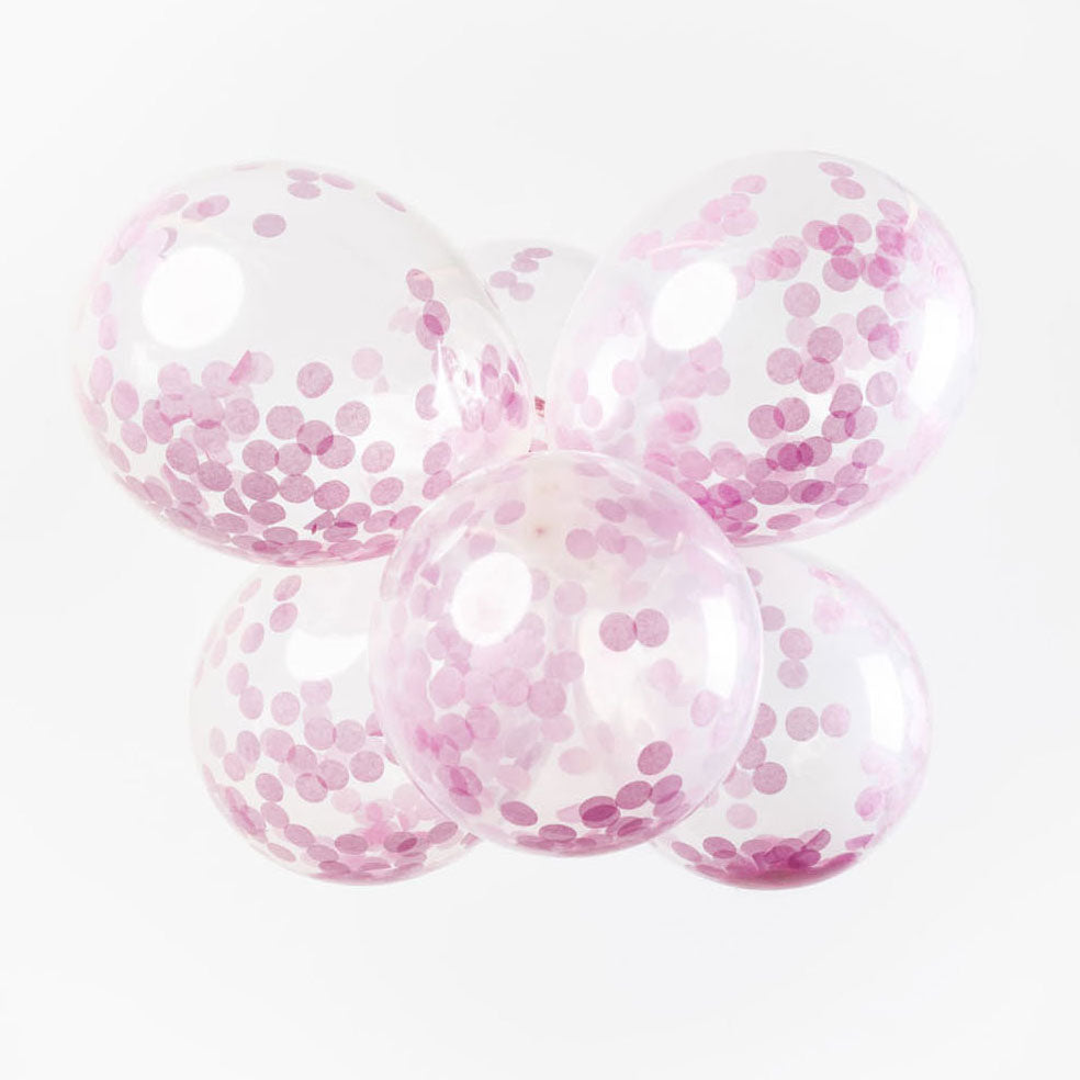 Confetti Balloons Paper Confetti Baby Pink 30 cm, 6e.