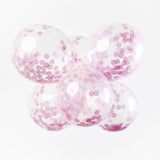 Globos Confetti Ballonnen Papieren Confetti Baby Roze 30cm, 6st.