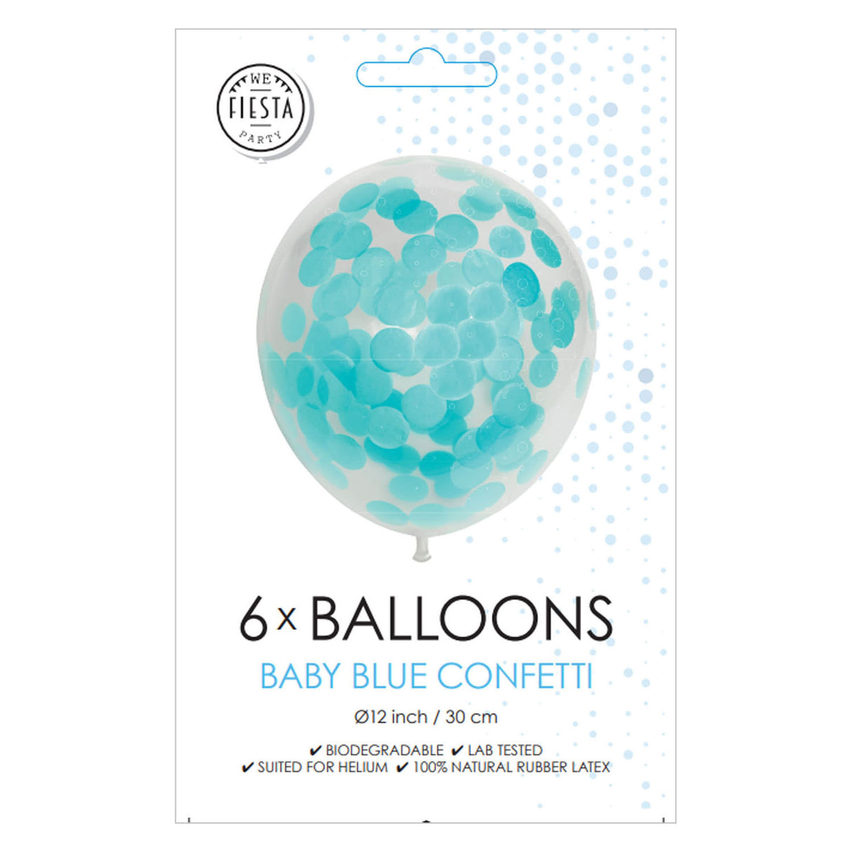 Konfetti Balloons Paper Confetti Baby Blue 30 cm, 6st.