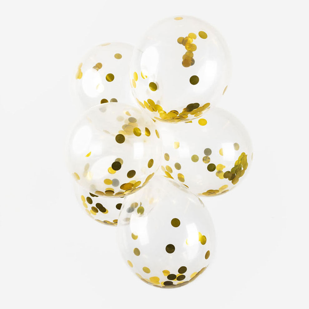 Confetti Balloons Pabeier confetti Metal Gold 30 cm, 6st.