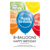 Luftballons Happy Birthday Mix Colors 30 cm, 8st.