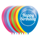 Luftballons Happy Birthday Mix Colors 30 cm, 8st.