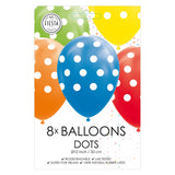 Balony kropki mieszają kolory 30 cm, 8st.