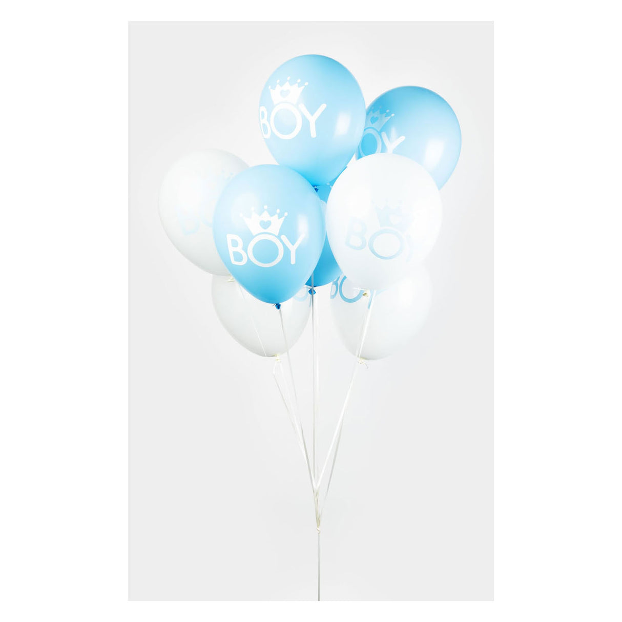 Globos Ballonnen Zoon Baby Blauw Wit 30cm, 8st.