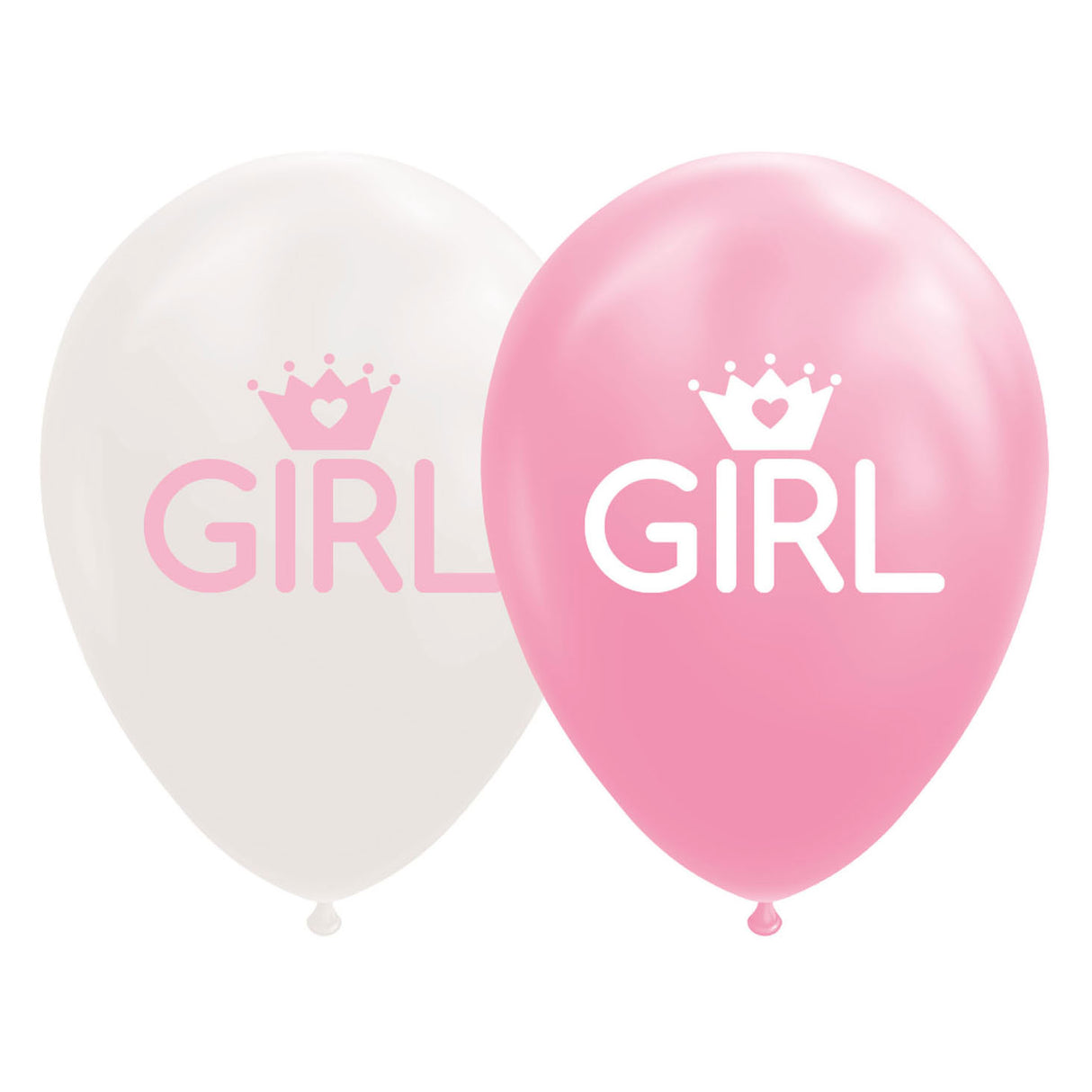 Balloons daughter baby pink white 30 cm, 8st.