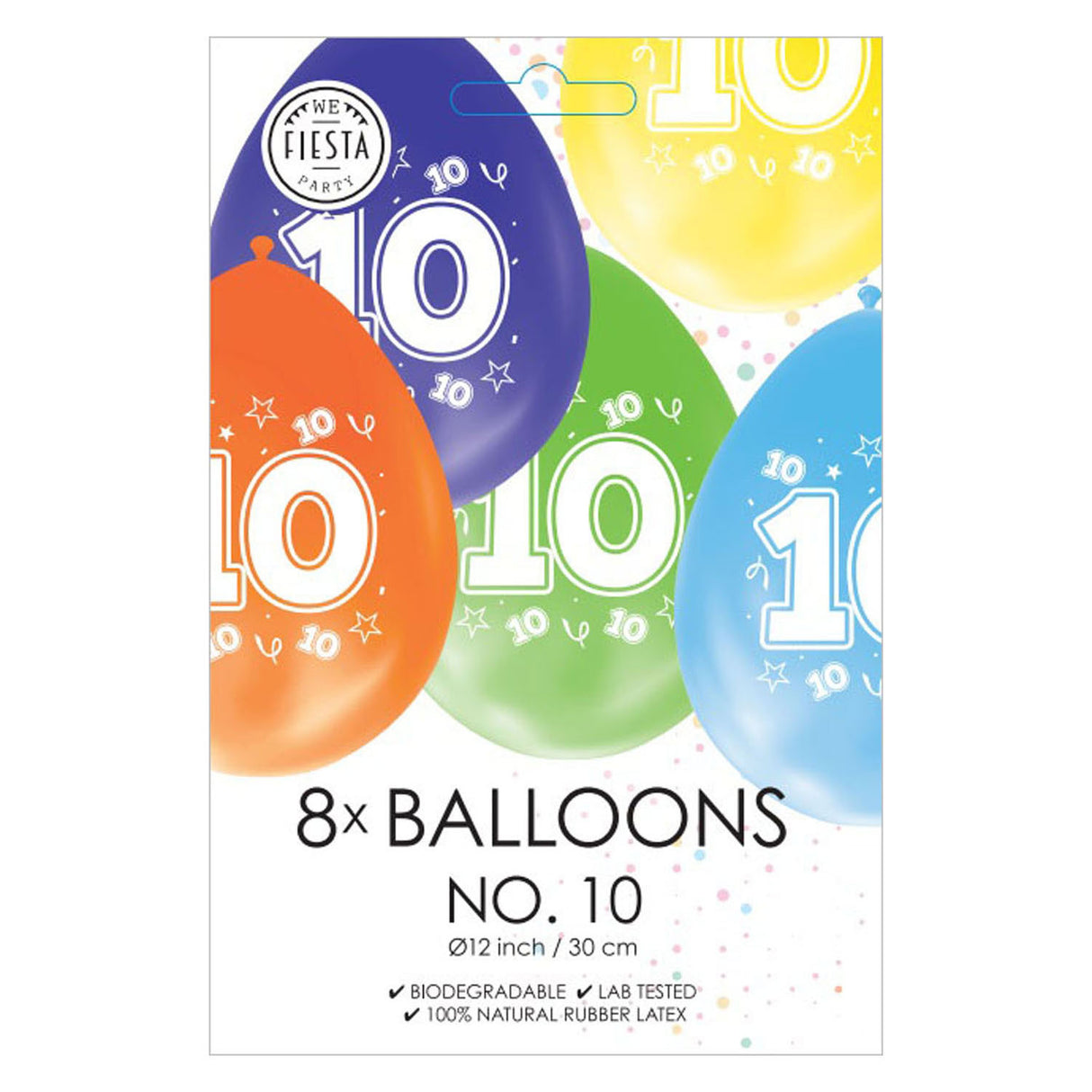 Globos Ballonen 2-Säit gedréckt Nummer 10, 8 Stéck.