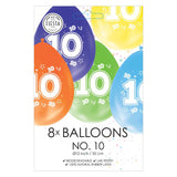 Globos Ballonen 2-Säit gedréckt Nummer 10, 8 Stéck.