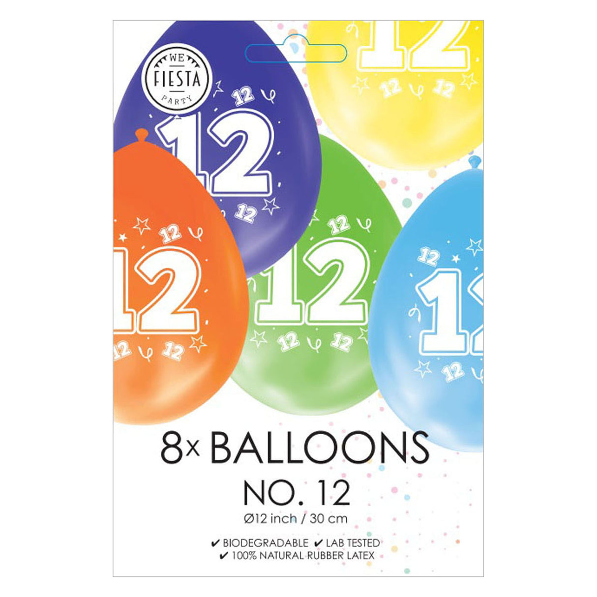 Ballons 2-seitige gedruckte Abbildung 12, 8st.