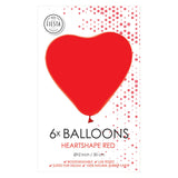 Globos heart balloons red 30cm, 6 pcs.