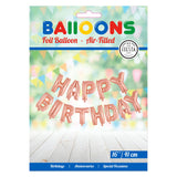 Folieballon Text Happy Birthday Rose Gold