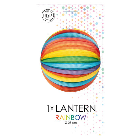 Globos Papieren Lantaarn Rond Regenboog, 25cm