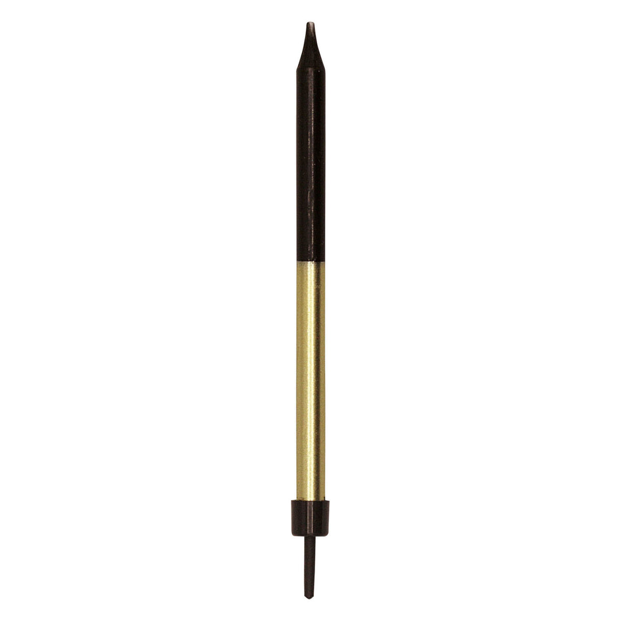 Globos cake candles 9.5cm with holders black gold - 12 pcs.