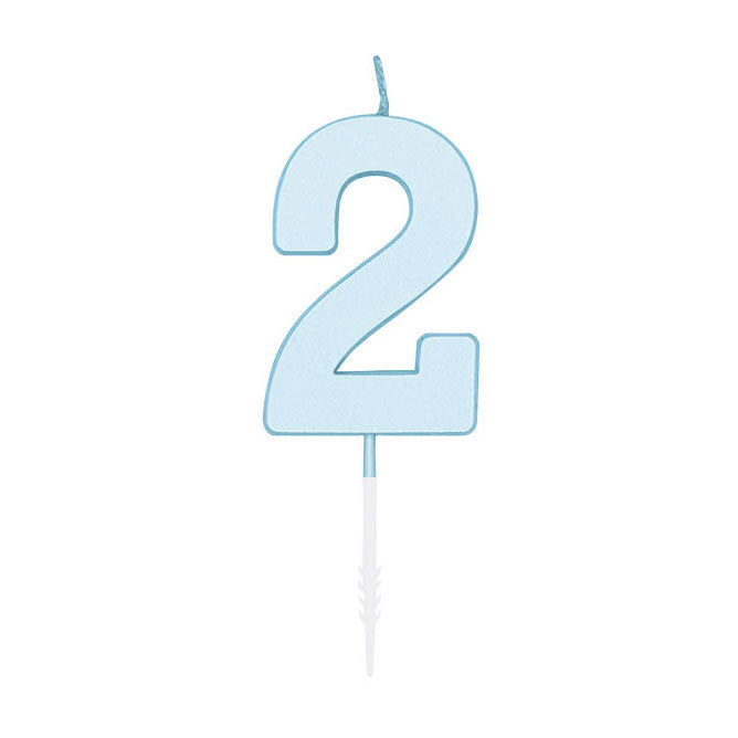 Globos cake candle 4.5cm pastel blue no. 2