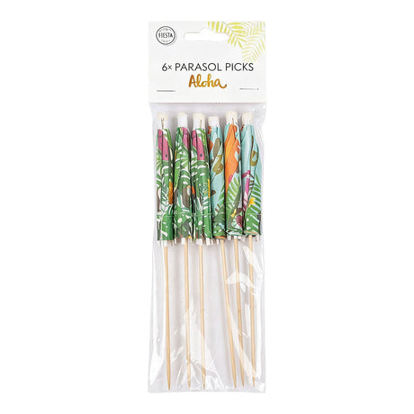 Paper cocktail parasol picks xl aloha - 18cm