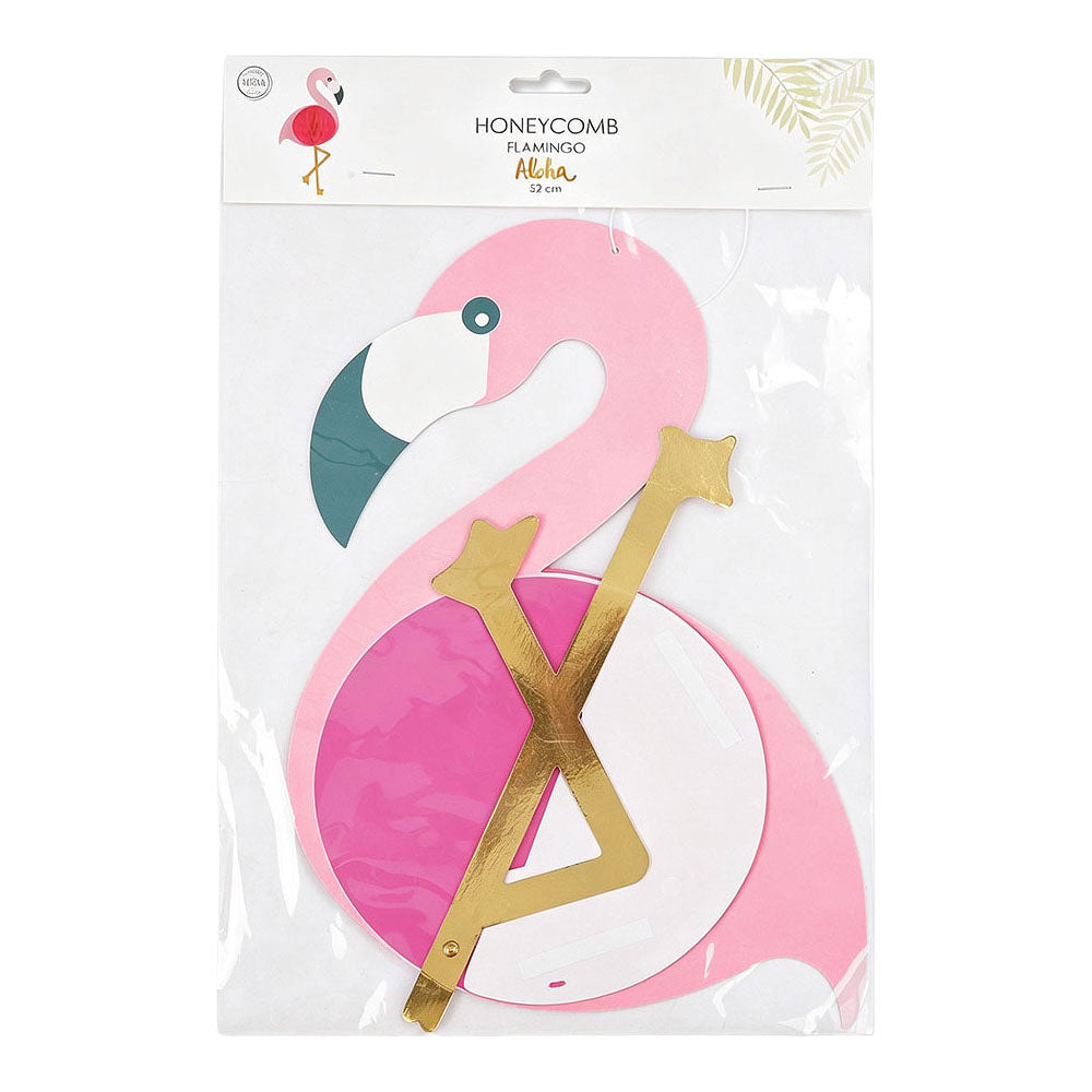 Honeycomb flamingo aloha globes - 52x24cm