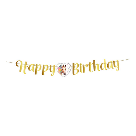 Globos flag line happy birthday horses - 2m