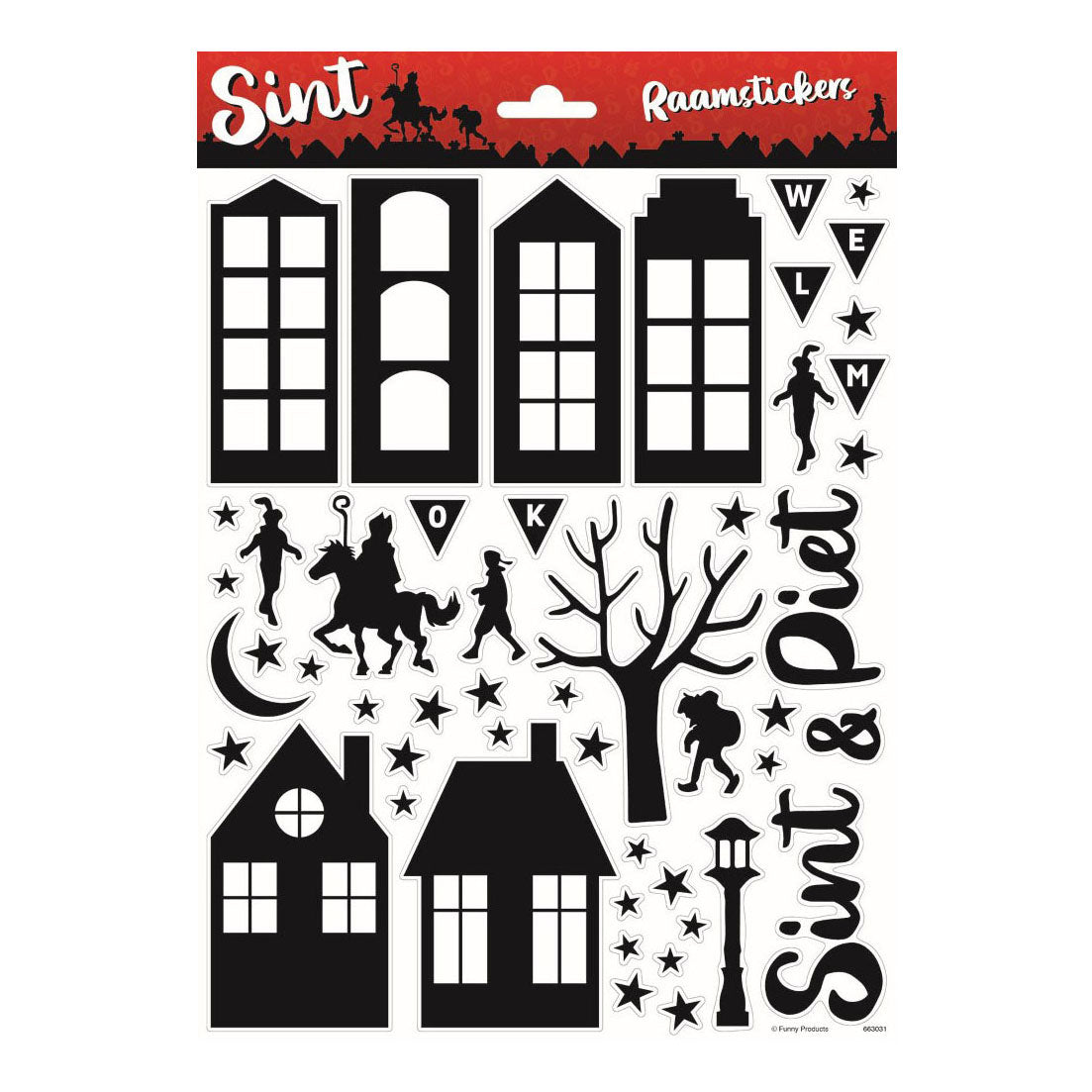 Sinterklaas a4 Fënstersticker | 10 Stécker