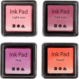 Creativ Firma Stempel Tënt, Peach, Rosa, hellrosa, donkelrosa, h: 2 cm, Gréisst 3,5x3,5 cm, 4 Stéck 1 Këscht