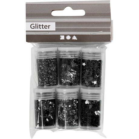Creativ Firma Glitter a Pailletten, schwaarz, 6x5 gr 1 Këscht