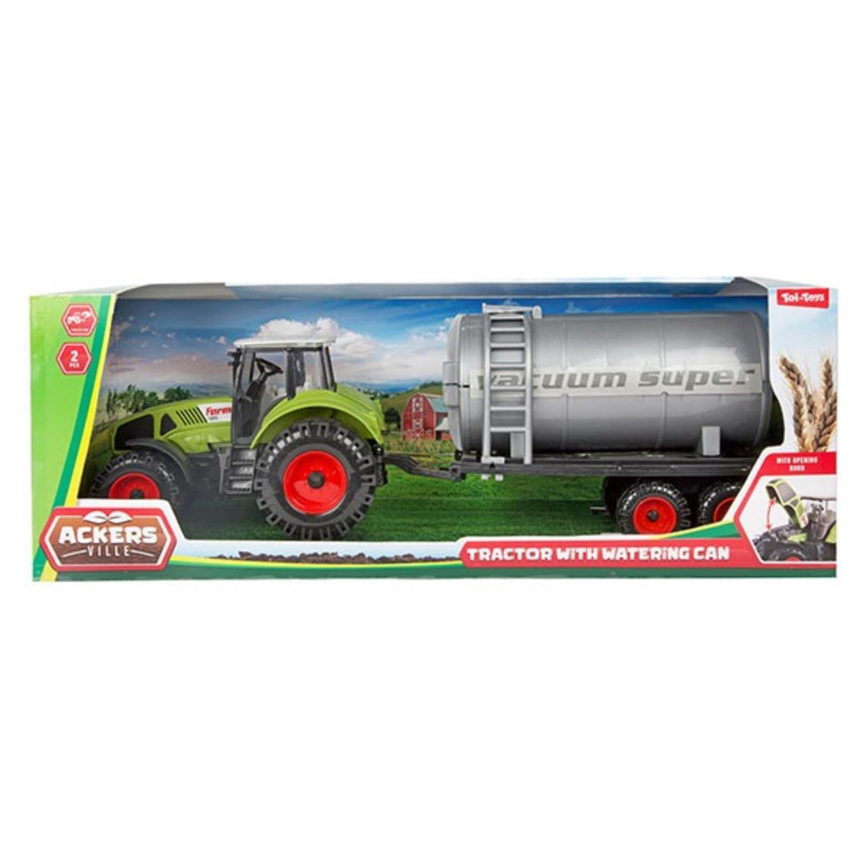 Traktor mit Wassertank grün 20cm