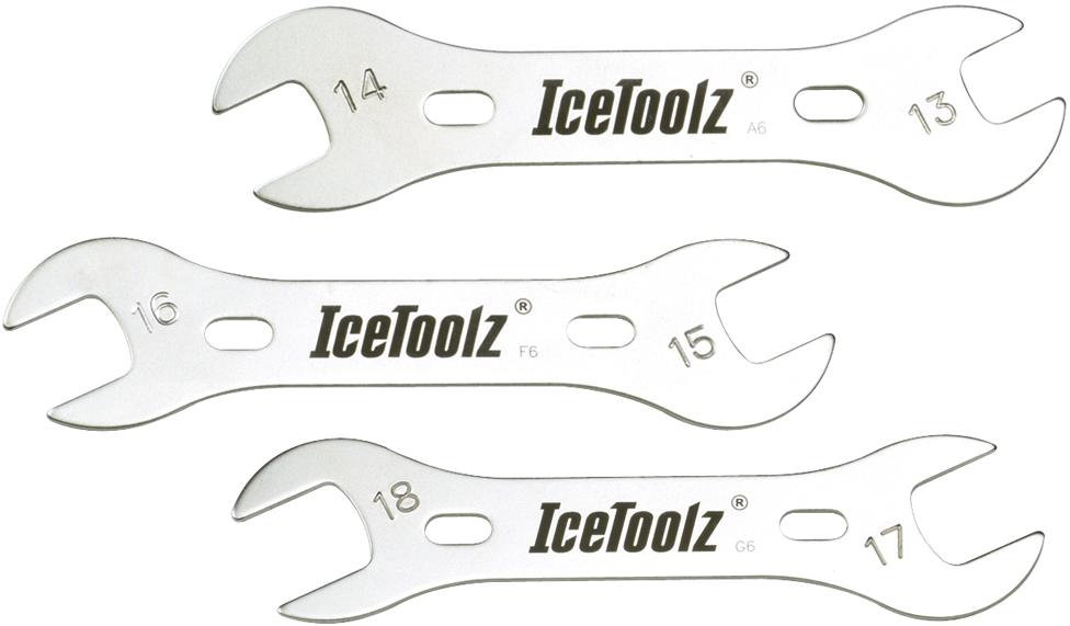 IceToolz Conussleutelset 13 14-15 16-17 18 mm 15 cm zilver zwart