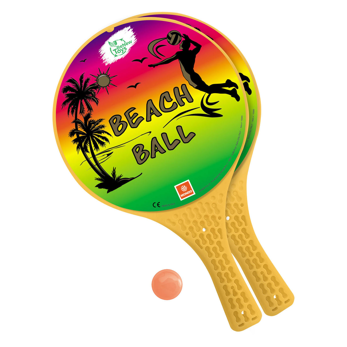 Mondo Beachballset Regenboog, 3dlg.