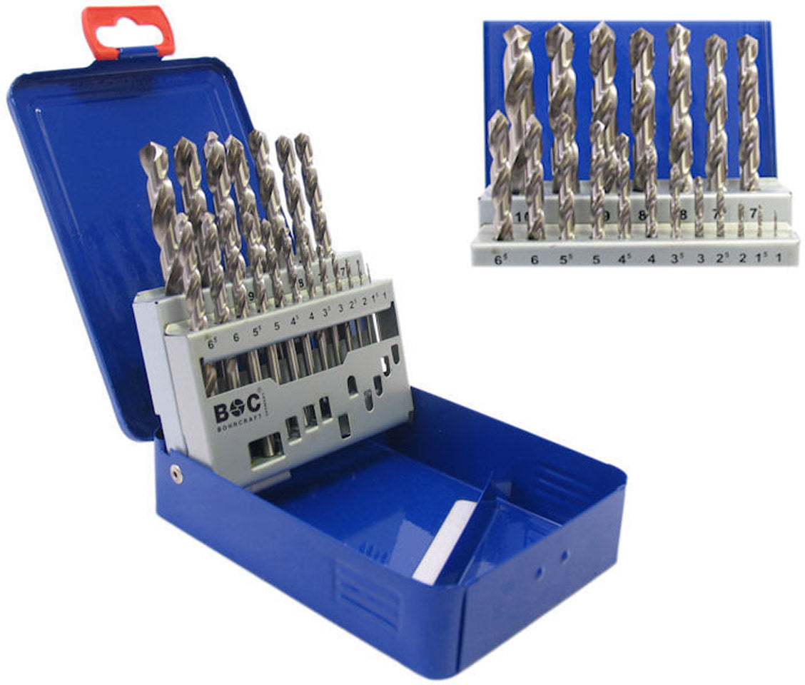 HSS drilling set 19-piece in PVC Box