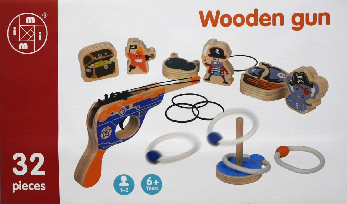 Wooden elastic gun with targets, 32dlg.