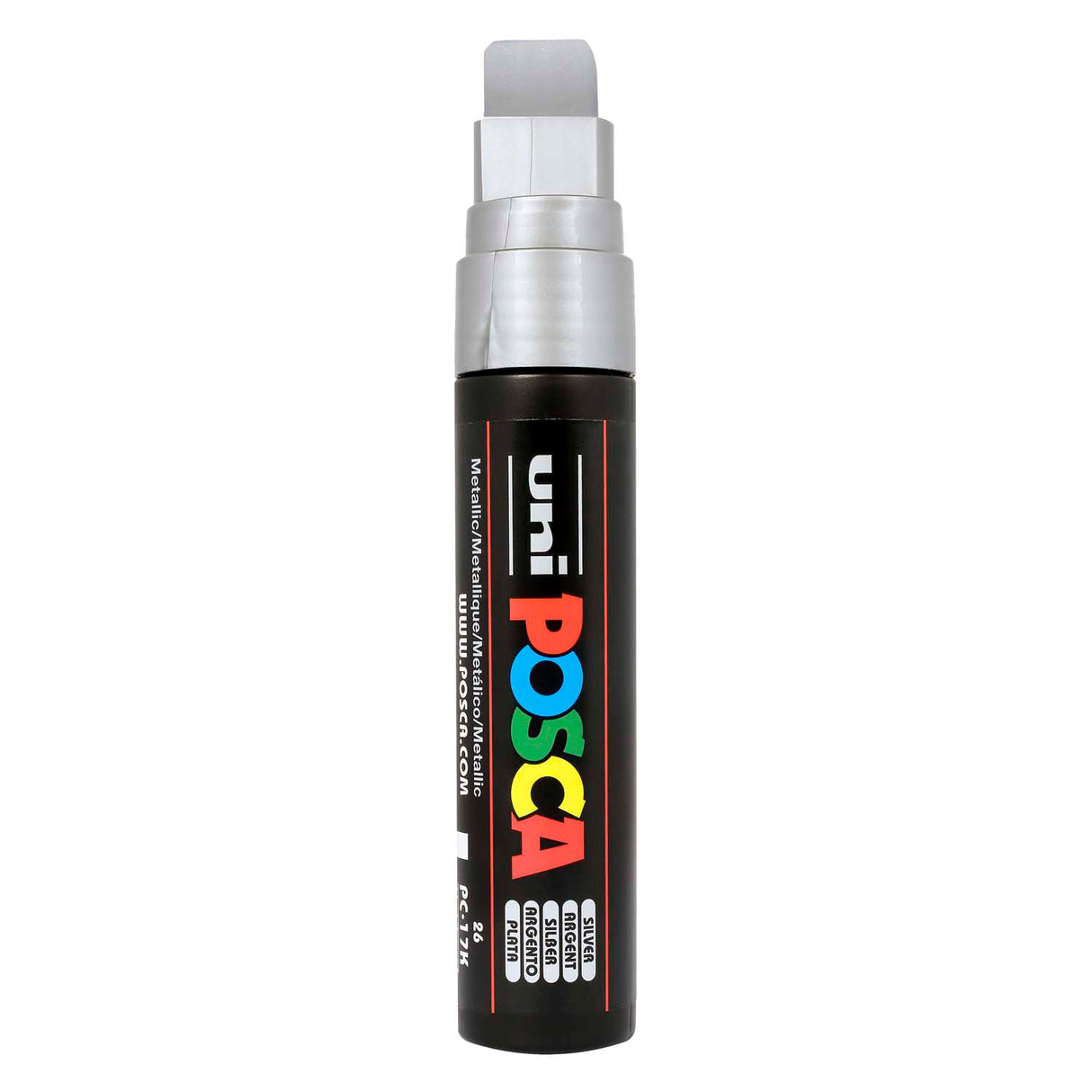 Uni posca paint marker 17k silver - block point 15mm