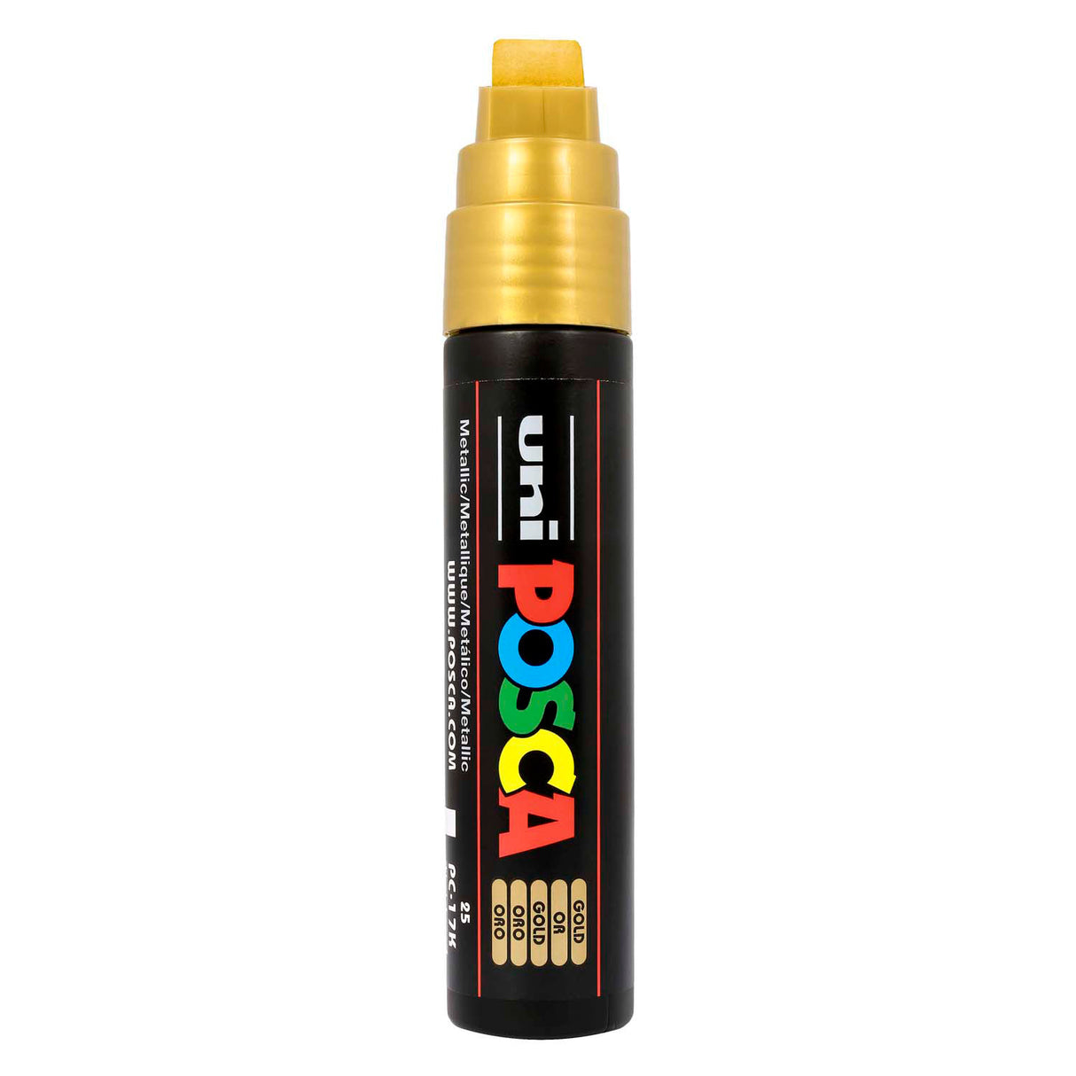 Uni Posca paint marker 17k gold - chisel tip 15mm