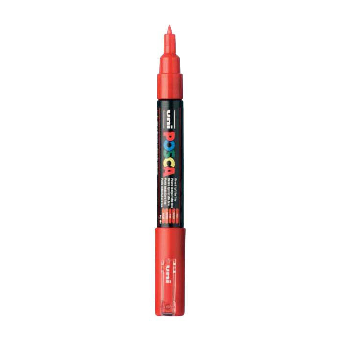 Uni Posca Paint Marker 1MC Red - Conical Tip - 1 mm