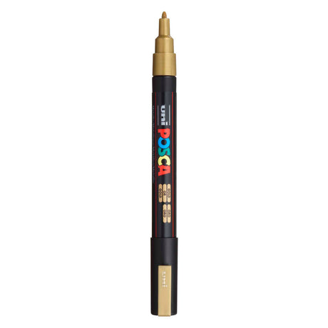 Uni-posca posca Marker, Gréisst pc-3m, Linn Breet 0,9-1,3 mm, fein, Gold, 1 Stéck