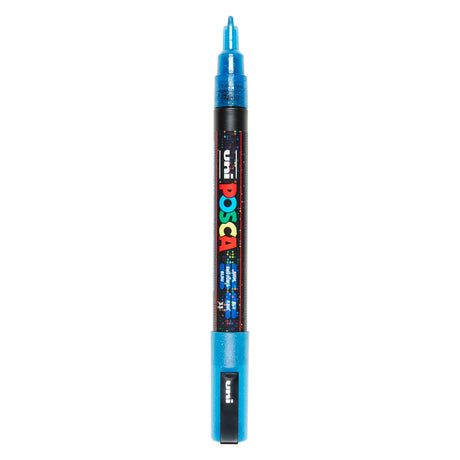 Uni Posca PC3M paint marker glitter dark blue - round tip up to 1.3 mm