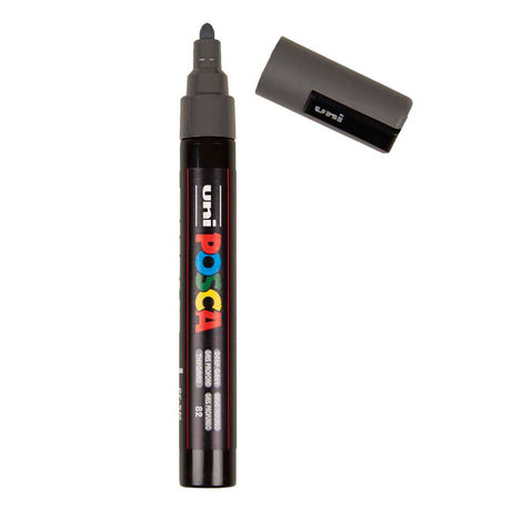 Uni Posca Paint Marker PC5M Deep Grey - 2.5mm Tapered Nib