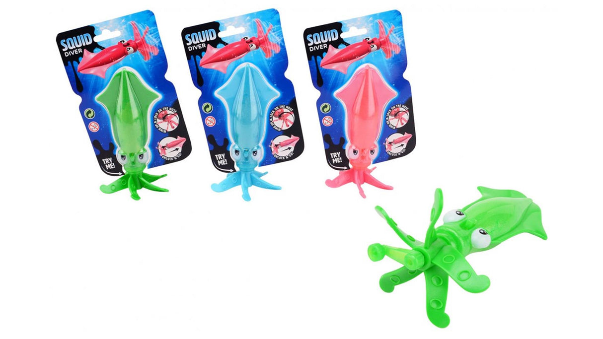 Johntoy Aqua Fun Torpedo Squid on Card